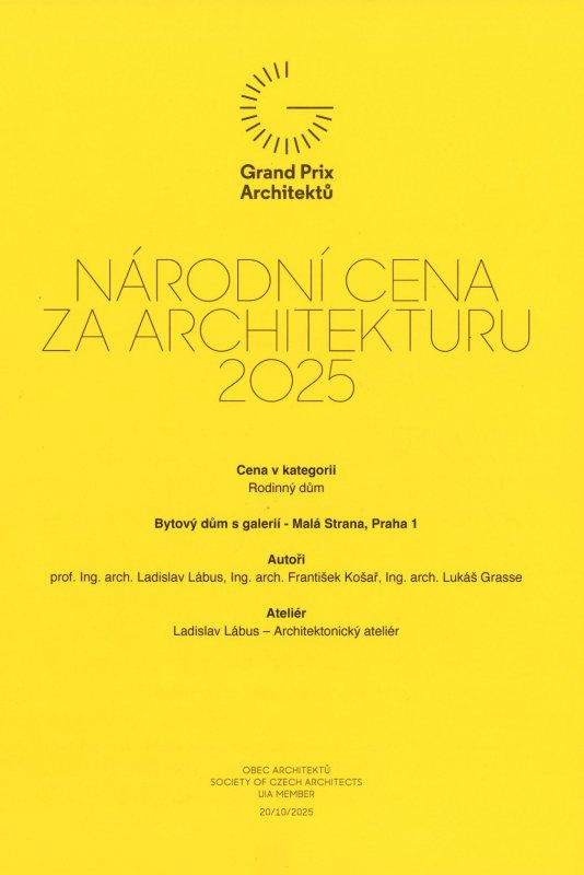 Národní cena za architekturu 2025 pro BD Malá Strana