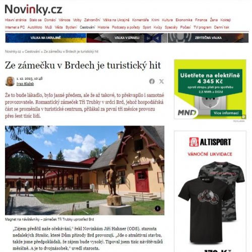 Psali o nás: Dům přírody Brd na Novinky.cz