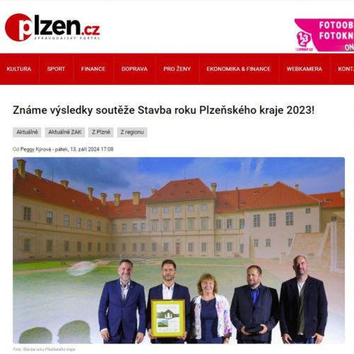 Psali o nás: Výsledky soutěže Stavba roku Plzeňského kraje 2023 na plzen.cz