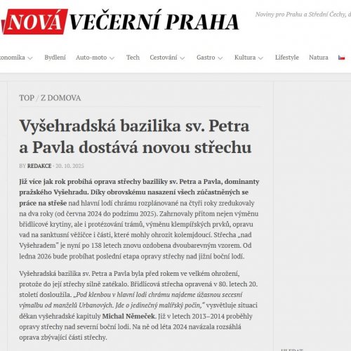 Bazilka sv. Petra a Pavla ve Večerní Praze