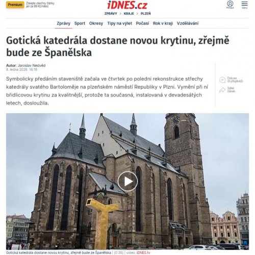 Výměna krytiny kostela sv. Bartoloměje v Plzni na iDNES.cz