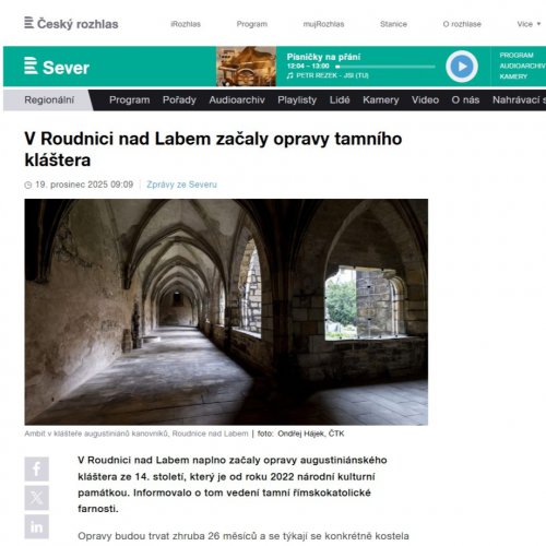 Opravy roudnického kláštera v Českám rozhlase