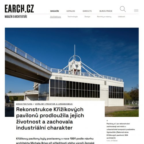 Psali o nás: Křižíkovy pavilony na EARCH.CZ